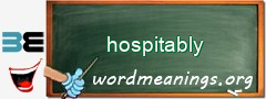 WordMeaning blackboard for hospitably